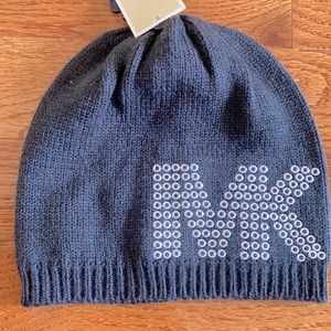 Michael Kors gray MK logo winter beanie hat